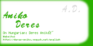 aniko deres business card